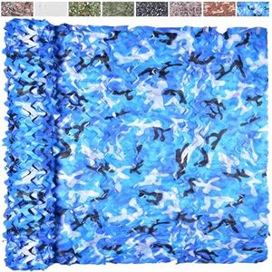 Yeacool Camo Netting Camouflage Net for Party Decoration Sunshade Camping Birthday Theme Boat Cover Beach Event(Ocean Camo, 19.7ftx19.7ft, 6m*6m)