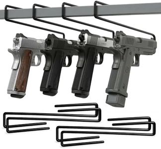 Safety Storage Easy Use Gun Hanger - Pack of 4 Original Handmade Handgun Hangers for Gun Safe Organization, Vinyl Coated, Gun Storage for 22 Caliber and Up