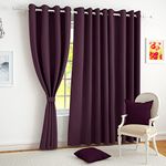 Story@Home Blackout Long Door Curtains 9 Feet Set of 2, Plain Design | Thermal Insulated 100% Room Darkening Curtains for Living Room, 116 X 275 cm, Purple | Perfect for Decorative & Festive Gifting