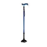 Vissco Avanti Plus - T Shape Aluminum Stick, Lightweight Walking Stick, Adjustable Height, Wide Base for Balance (Blue)