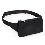 UTO Fanny Pack for Women Men Belt Bag Waterproof Nylon Fashion Slim Lightweight Waist Pack with 3 Zipper Pockets CA