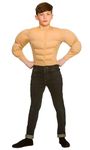 Wicked Costumes Boys Muscle Chest Shirt - Skin Colour - One Size (6-10 Years)