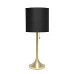 Simple Designs LT1076-GDB Tapered Fabric Drum Shade Table Lamp, Gold/Black