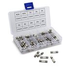 DollaTek 10Value 100Pcs 5x20mm Fast-blow Glass Fuses Quick Blow Car Glass Tube Fuses Assorted Kit Amp 0.2A, 0.5A,1A,2A,3A,5A,8A,10A,15A,20A for Protecting Eectrical Euipment