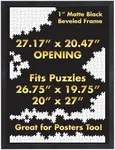 Funwares 20x27 Puzzle Frame – Sleek Matte Black Finish, Easy Assembly, No Glass/Plastic Cover Needed, Perfect for 1000 Piece Puzzles, Secure Fit with Built-In Hanging Hooks