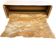 Honeycomb Kraft Paper Cushioning Wrap in Dispenser Box Eco Packaging 500mm x 180m Bubble Wrap Alternative for Packing & Moving