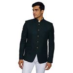 WINTAGE Men's Tweed Casual and Festive Blazer Coat Jacket : Green,Medium