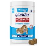 Vetnique Labs Glandex Advanced Strength Anal Gland Soft Chews with Mega Fiber for Dogs, Digestive Enzymes, Probiotics - Vet Recommended to Boot The Scoot Vegetarian Duck & Bacon (120ct)