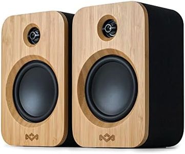 House of Marley Get Together Duo Bluetooth Bookshelf Speakers - Sustainably Crafted, Wireless Turntable Speakers, Mains Powered or 20 Hours Battery Life, Aux in, High Definition - Amazon Exclusive