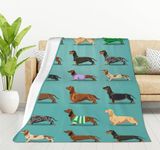 HGOD DESIGNS Dog Blankets Cute Dachshund Dog Pattern Blanket for Women Fleece Dachshund Blanket Dachshund Print Blanket Fuzzy Dachshund Blanket Throw (130x150cm)