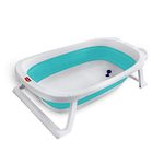 Luv Lap Splash 2 in 1 Folding Baby Bath tub cum Baby Bather with Temperature Sensitive Plug & Anti Slip base, for newborn to 3 year, Turns Bather for 0 - 6month babies, EN Certified, BPA Free (Green)