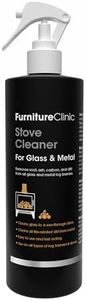Furniture Clinic Stove Glass & Metal Cleaner - For Log Burner and Fireplace Glass Doors - Removes Soot, Dirt & Ash - Instant Results - 500ml / 17oz