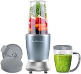 La Reveuse Personal Size Blender 250 Watts Power for Shakes Smoothies Seasonings Sauces with 1 Piece 15 oz Cup,1 Piece 10 oz Mug,BPA Free (Pearl Blue)