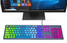 Color Keyboard Cover Skins Compatible with Dell KB216 KM636 Wired Keyboard & Dell Optiplex 5250 3050 3240 5460 7450 7050 & Dell Inspiron AIO 3475/3670/3477 All-in one Desktop Cover Skins(Rainbow)