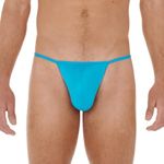 HOM Men's Plumes G-String Panties, Turquoise, L