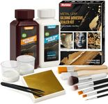 Nariolar All-in-One Gold Leaf Adhesive Kit – 3.4 Fl Oz Gilding Adhesive and 3.4 Fl Oz Varnish, 100 Sheets Gold Leaf, 7 Brushes & Tweezers for Crafting & Decorative Art