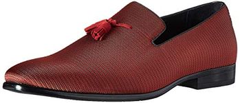 STACY ADAMS Men's Tazewell Tassel Slip-On Loafer, Brick, 9.5 US Wide