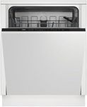 Beko DIN15X20 Full-size Integrated Dishwasher | Black Control Panel 60 cm Full size with 13 Place Setting | x30 Minute Quick Wash Technology