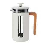 La Cafetière Pisa Cafetière 8-Cup 1L, Large French Press Coffee Maker Heat-Resistant Borosilicate Glass and Stainless Steel with Easy-Grip Plunger, ideal for Loose Tea and Ground Coffee, Flint