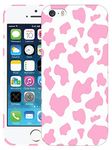 SM Cases iPhone 5, iPhone 5s, iPhone SE 2016 Case - Cow Skin Animal Print Pink Design Printed Slim Cute Plastic Hardshell Protective Designer Back Case/Cover for iPhone 5/ 5s/ SE 2016.