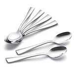 Teaspoons Set of 6, 5.1inch Stainless Steel Dessert Spoons, Dishwasher Safe Mirror Polishing Spoon Set for Coffee, Dessert, Tea, Appetizer