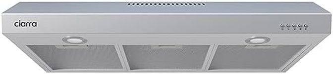 CIARRA Under Cabinet Range Hood 30 inch Ductless Convertible Duct, Stove Vent Hood for Kitchen with 3-Speed Exhaust Fan in Stainless Steel