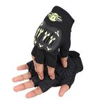 Zonkar Sports Half Finger Bike Riding Gym Glove Multi Sports for Fingerless Cycling Gloves Non-Slip Half Finger Hands Protector Army Military Bicycle Motocross Combat Glove Fitness Gym (XL, Black)