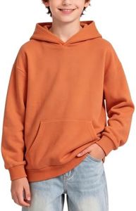 PATPAT Boy Orange Hoodies Pullover Hooded Sweatshirts with Pockets 11-12Y