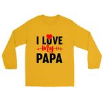 Printmate® I Love Dad | I Love You Daddy | Dad I Love You | Happy Birthday Dad | I Love My Papa | Papa I Love You Yellow Full Sleeve Cotton T-Shirts for Baby Boy and Girl-(172)