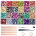 Crushed Glass for Resin, Chunky Glitter 24 Colors Irregular Crystal Chips for Craft, Broken Glass Sprinkles Chunky Flakes Sequins for Nail Arts DIY Vase Filler Epoxy Jewellery Making Decorations