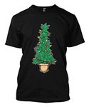 Marijuana Christmas Tree - Xmas 420 Stoner Men's T-Shirt - Black - XL