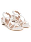 IKAGI Women's Heels Heeled Sandal (White, 4)