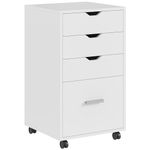 YITAHOME Mobile File Cabinet, 4-Drawer Filing Cabinets for Home & Office, Storage Cabinet with Drawers 4 Wheels, Office Storage Rolling Office Cabinet, Office Drawers Under Desk (White)