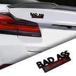 msyuusr Bad Ass Edition Emblem for Car, Car Fender Bumper Hood Trunk Door 3D Badge Sticker Decal, Car Exterior Emblems Replacement Accessories, Fit for Car Truck SUV(Black Red)