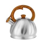 Haus Roland Tea Kettle Whistling Stainless Steel Threaded Design Gas Kettles Stovetop and Camping Kettle for Gas Hob 2.1 Quart / 2 Liter