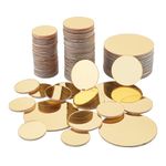 PH PandHall 120pcs Golden Round Mirrors for Crafts, 3 Sizes Self Adhesive Mirror Tiles 1~1.9 Inch Acrylic Craft Mirror Circles Small Mirror Circles for Crafts Arts DIY Projects Framing Easter Decor