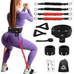 ATENTO 12 Pcs Set Resistance Bands for Legs and Butt, Fitness Elastic Band with Handles,Gym Belt, 4 Pcs Workout Band for Women & Men, Leg Day, Full Body Routine Exercise with Door Anchor, Ankle Strap