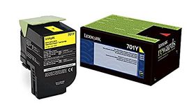 Lexmark 701Y Yellow Return Program Toner Cartridge -Yellow -Laser -1000 Page -OEM