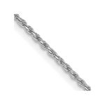 14ct White Gold Solid Polished 1mm Rope Anklet Lobster Claw Jewelry for Women - 25 Centimeters