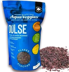 Aqua Veggies Organic Atlantic Dulse Flakes 227g 1/2lbs, Hand-Harvested, Sun-Dried Bay of Fundy, Excellent Source of Vitamins B6, B12, Iron, Iodine, Protein, Calcium and Fibre (Flake 227 Grams)