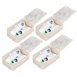 Travel Shoe Bags, Foldable Waterproof Shoe Pouches Organizer-Double Layer (Cream, 4 Packs)