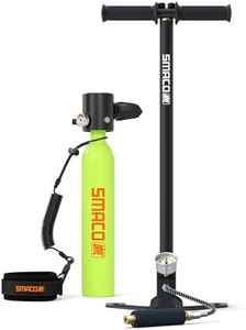 SMACO Mini Scuba Tank 0.5L Portable Small Diving Tank for Underwater Breathing Reusable Diving Cylinder Lung Air Tank for Emergency Rescue Boat Cleaning Backup Air Source Pony Bottle S300