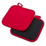 Westmark Set Of 2 Pot Holders, Square, Dimensions: Approximately 20 X 20 cm, Cotton/Neoprene, Colour: Red/Black, 15622270