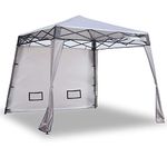 EzyFast Elegant Pop Up Beach Shelter, Compact Instant Canopy Tent, Portable Sports Cabana, 7 x 7 ft Base / 6 x 6 ft top for Hiking, Camping, Fishing, Picnic, Family Outings (Khaki)