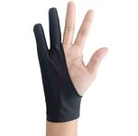 Qiuyan Free Size Black Tablet Drawing Anti-fouling Glove Artist Two Finger Glove for Graphic Tablet, Art Creation and iPad Pro Pencil Fit for Right Hand or Left Hand