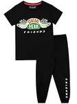 FRIENDS Girls Central Perk Pyjamas Black Age 10 to 11 Years