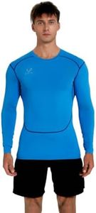 vf VFIT Men's Compression Shirt Long Sleeve Sports Fitness, Blue, L