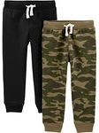 Simple Joys by Carter's Boys' 2-Pack Pull on Fleece Pants, Camo/Black, 18 Months