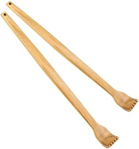 Winkwinky 2 Pcs Wooden Back Scratchers, Manual Back Massager with Long Handle, Back Scratcher for Body Relaxation and Massage(15.6in+15.2in)