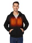 ororo Heated Hoodie Unisex with Battery Pack, Up to 10 Hours of Warmth - Charger Not Included (Neutral Black, L)